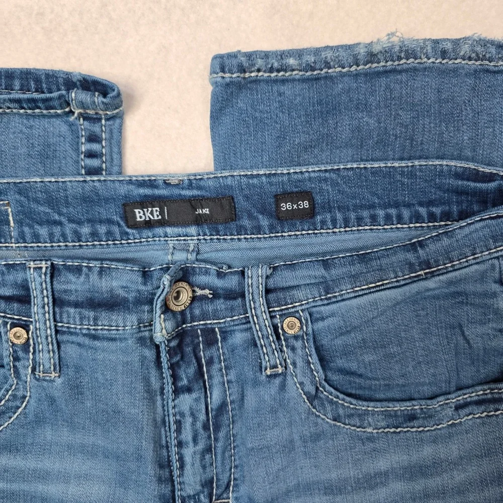 BKE Jake Straight Leg Jeans Mens 36x38 Medium Wash Denim ABP15258